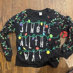 Freeze Black Sweater with Festive Design